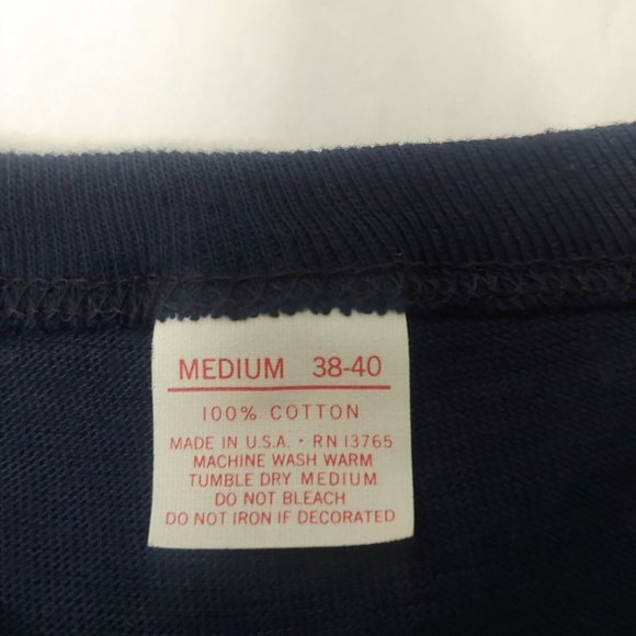 Vintage 80s New York Yankees Single Stitch Mens M T Shirt Blue MLB Baseball NEW - Picture 5 of 7